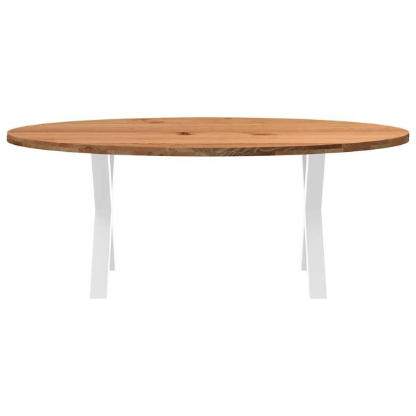 Esstisch Hellbraun 200x100x74 cm Massivholz Eiche Oval