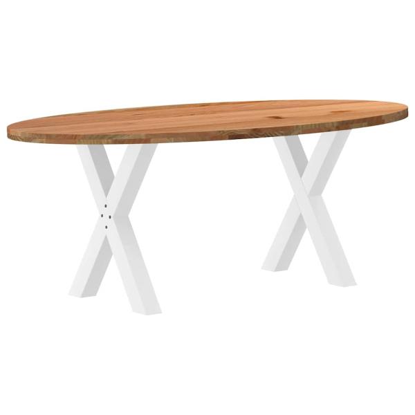 Esstisch Hellbraun 200x100x74 cm Massivholz Eiche Oval