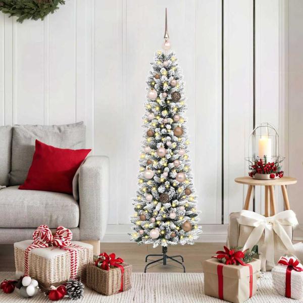 ARDEBO.de - Künstlicher Weihnachtsbaum mit 150 LEDs mit Ständer Weiß 150 cm