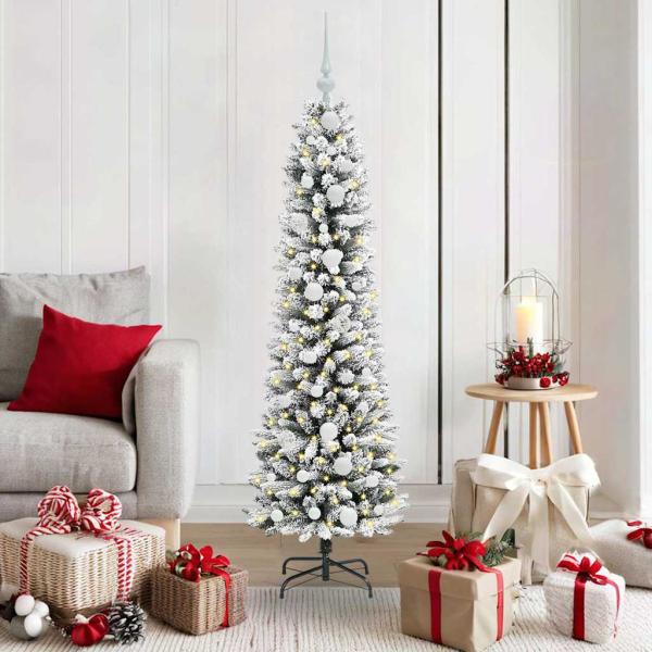 ARDEBO.de - Künstlicher Weihnachtsbaum mit 150 LEDs Grün und Weiß 150 cm