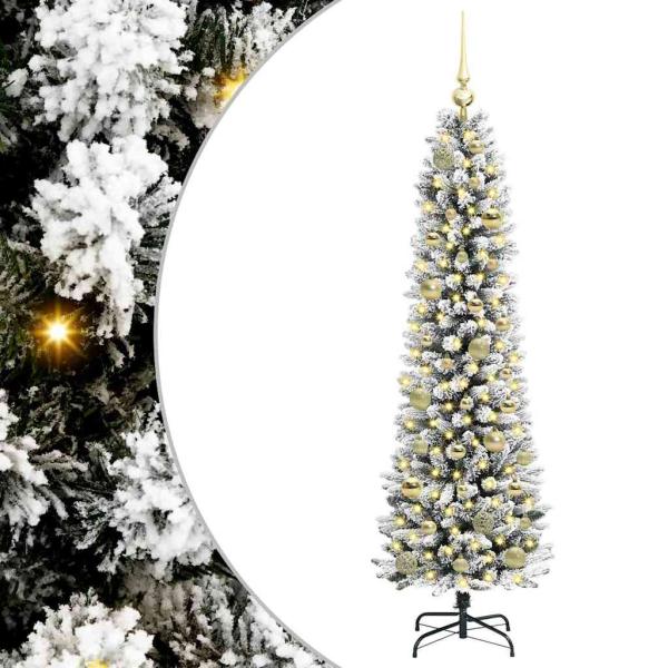 Künstlicher Weihnachtsbaum mit 150 LEDs Grün und Weiß 150 cm