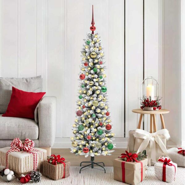 ARDEBO.de - Künstlicher Weihnachtsbaum mit 150 LEDs Grün und Weiß 150 cm
