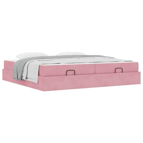 Bettgestell Rosa 200 x 200 cm Samt