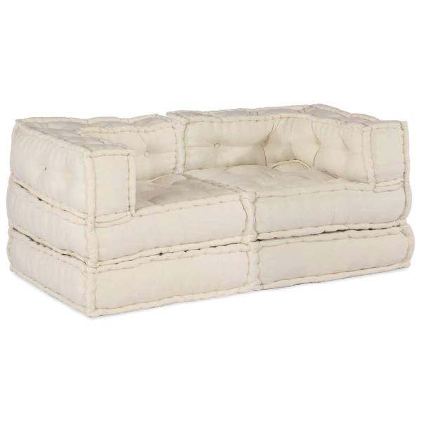 ARDEBO.de - Modulares Sofa 2 pcs Creme 70 x 70 x 56 cm Stoff
