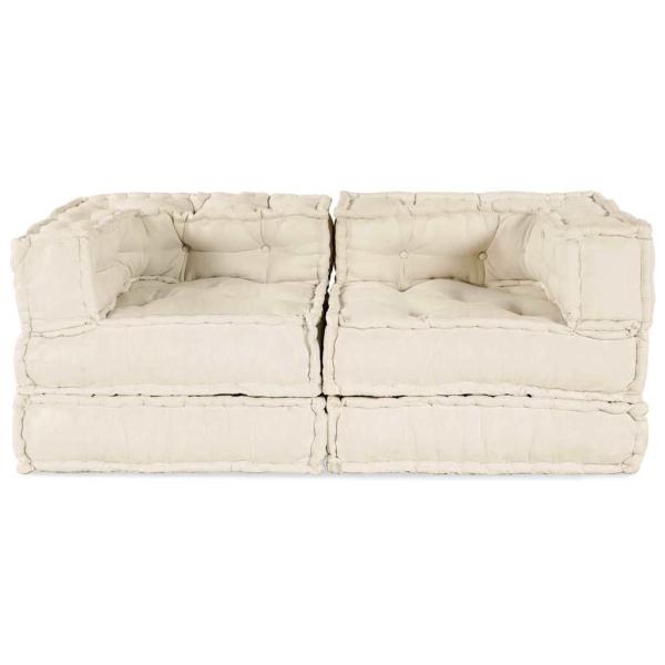 Modulares Sofa 2 pcs Creme 70 x 70 x 56 cm Stoff
