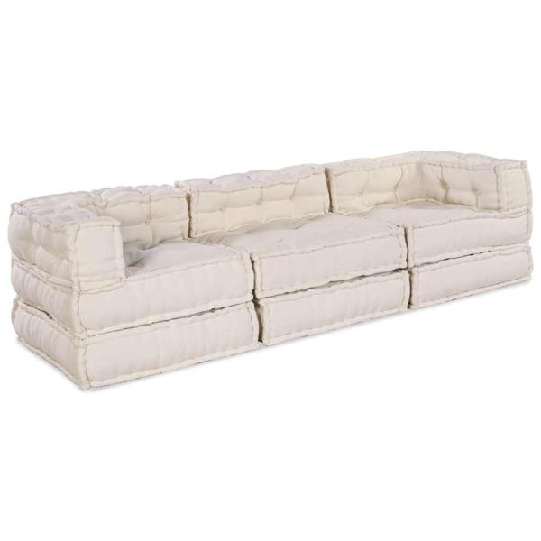 ARDEBO.de - Modulares Sofa 3 pcs Creme 70 x 70 x 56 cm Stoff
