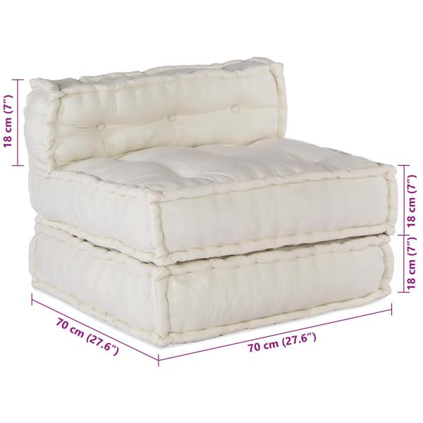 Modulares Sofa 3 pcs Creme 70 x 70 x 56 cm Stoff