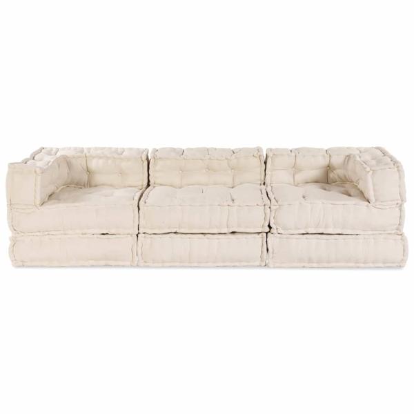 Modulares Sofa 3 pcs Creme 70 x 70 x 56 cm Stoff