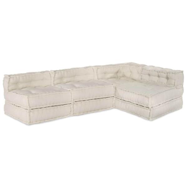 Modulares Sofa 4 pcs Creme 70 x 70 x 56 cm Stoff