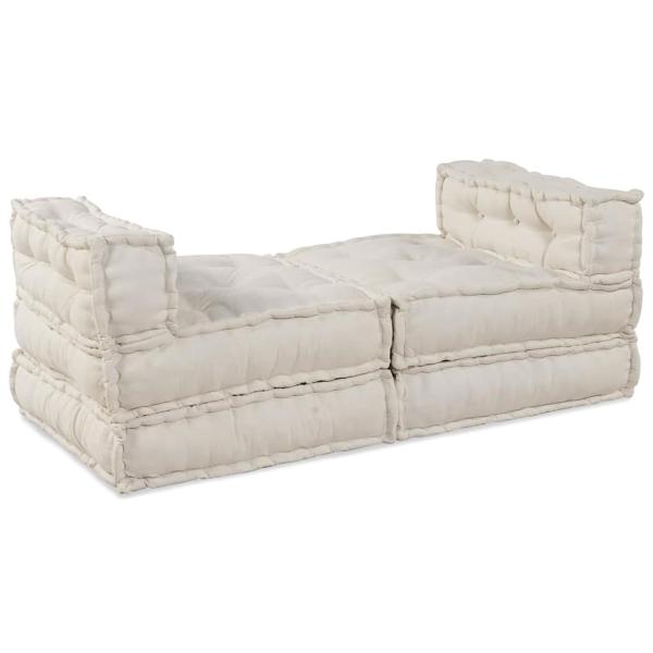 Modulares Sofa 4 pcs Creme 70 x 70 x 56 cm Stoff