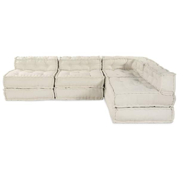 Modulares Sofa 4 pcs Creme 70 x 70 x 56 cm Stoff