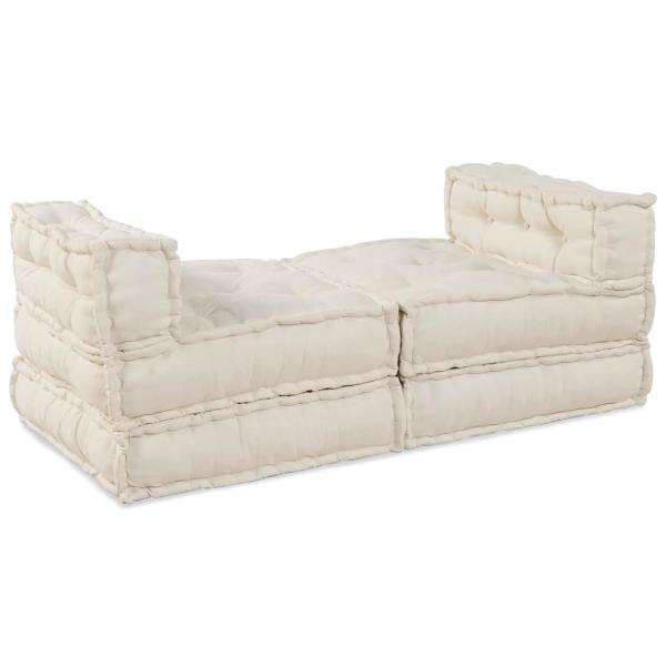 Modulare Sofagarnitur Stoff Creme 210 x 140 x 56 cm