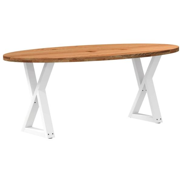 ARDEBO.de - Esstisch Hellbraun 200x100x74 cm Massivholz Eiche Oval