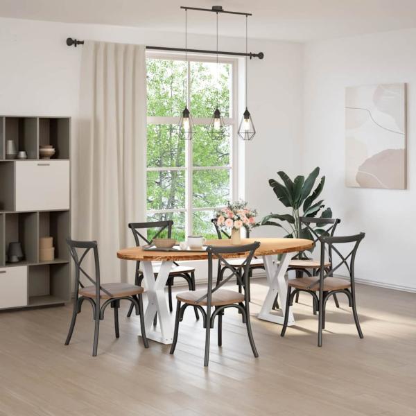 Esstisch Hellbraun 200x100x74 cm Massivholz Eiche Oval