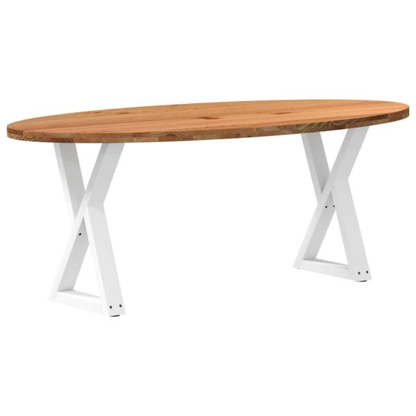 Esstisch Hellbraun 200x100x74 cm Massivholz Eiche Oval