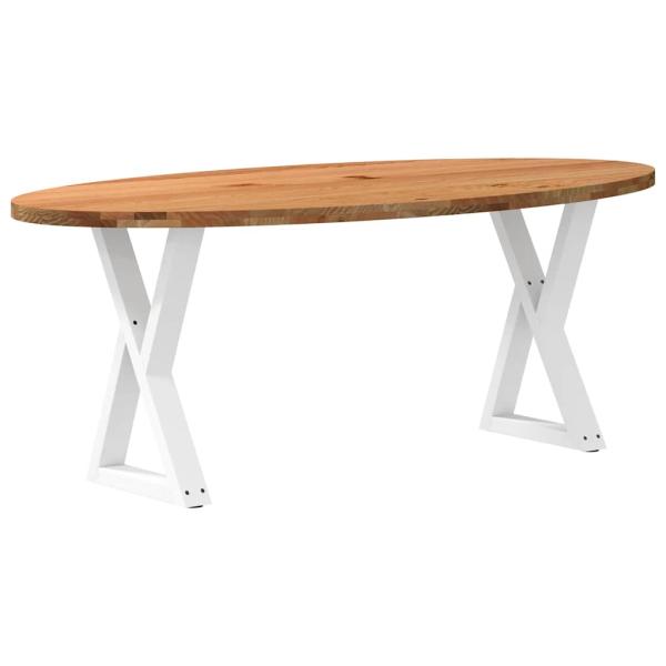 Esstisch Hellbraun 200x100x74 cm Massivholz Eiche Oval
