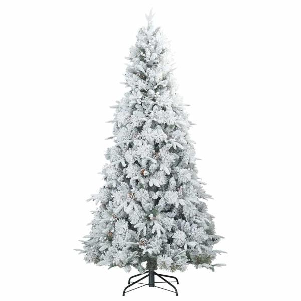Künstlicher Scharnier-Weihnachtsbaum schneebedeckt Weiß 180 cm