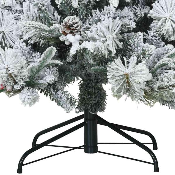 Künstlicher Scharnier-Weihnachtsbaum schneebedeckt Weiß 180 cm
