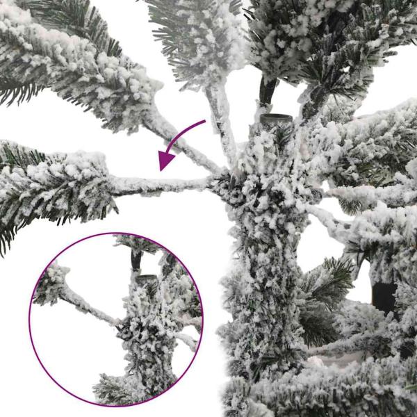 Künstlicher Scharnier-Weihnachtsbaum schneebedeckt Weiß 180 cm