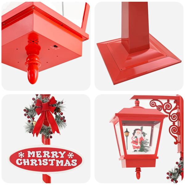 Weihnachtsstraßenlampe mit 2 Laternen Rot 80 x 40,5 x 188 cm