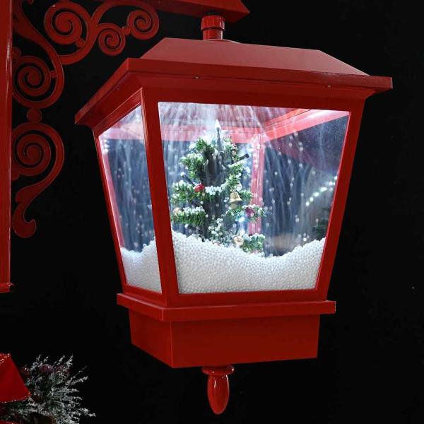 Weihnachtsstraßenlampe mit 2 Laternen Rot 80 x 40,5 x 188 cm