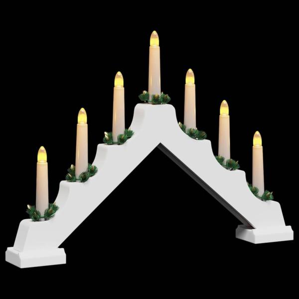 Weihnachtskerzenbrücke mit 7 LEDs 3 pcs Weiß 39,5 x 5 x 29 cm