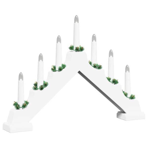 Weihnachtskerzenbrücke mit 7 LEDs 3 pcs Weiß 39,5 x 5 x 29 cm