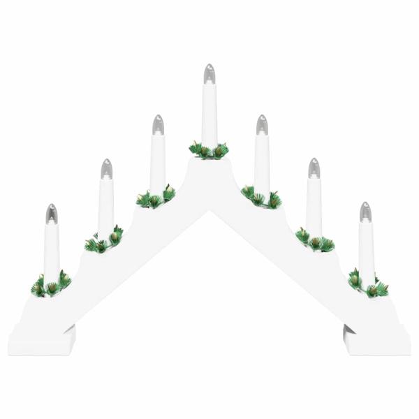 Weihnachtskerzenbrücke mit 7 LEDs 3 pcs Weiß 39,5 x 5 x 29 cm