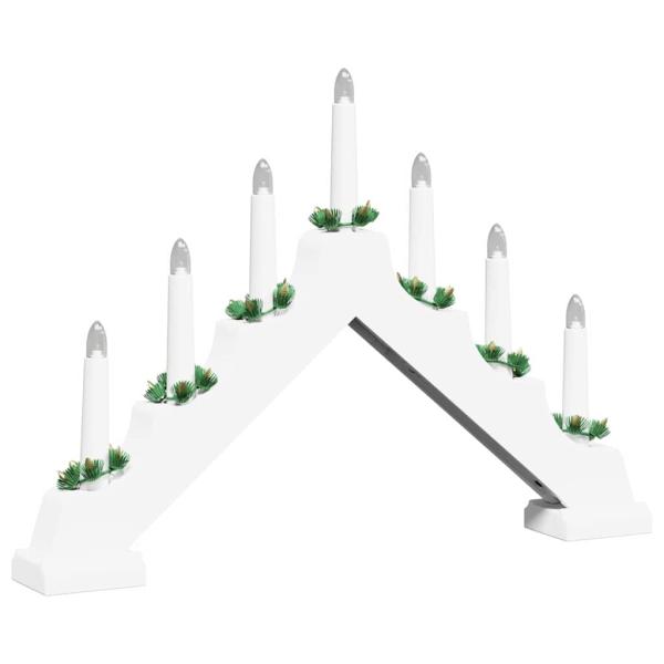 Weihnachtskerzenbrücke mit 7 LEDs 3 pcs Weiß 39,5 x 5 x 29 cm