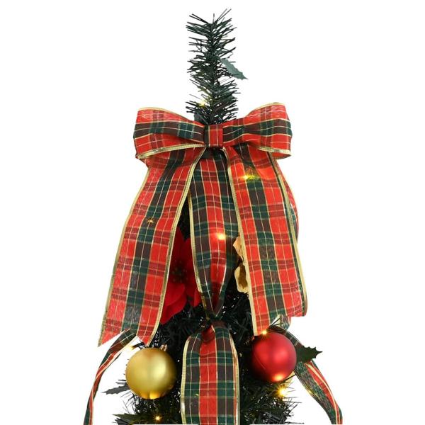 Künstlicher Weihnachtsbaum mit 100 LEDs Grün 150 cm PVC