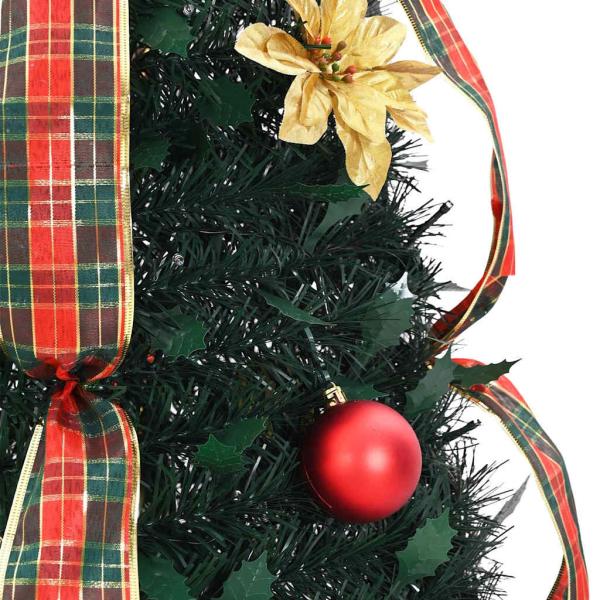 Künstlicher Weihnachtsbaum mit 100 LEDs Grün 150 cm PVC