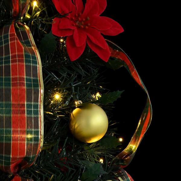 Künstlicher Weihnachtsbaum mit 100 LEDs Grün 150 cm PVC