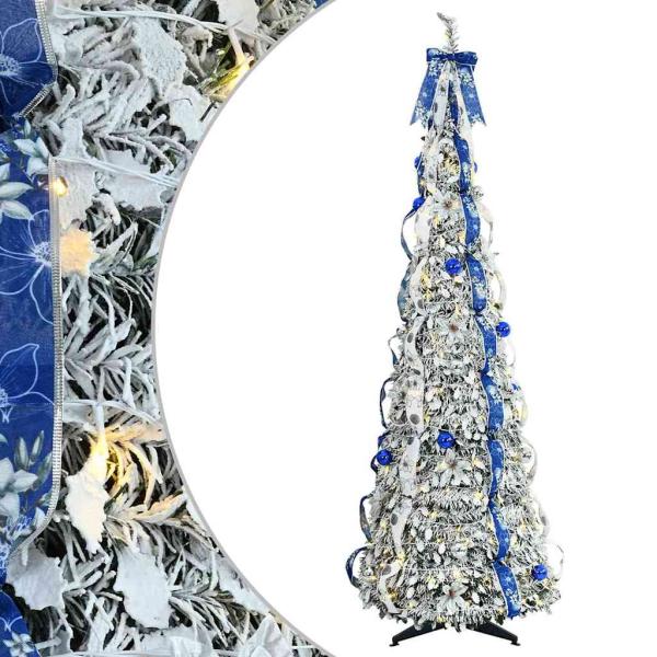 Künstlicher Weihnachtsbaum mit 150 LEDs Grün 180 cm PVC