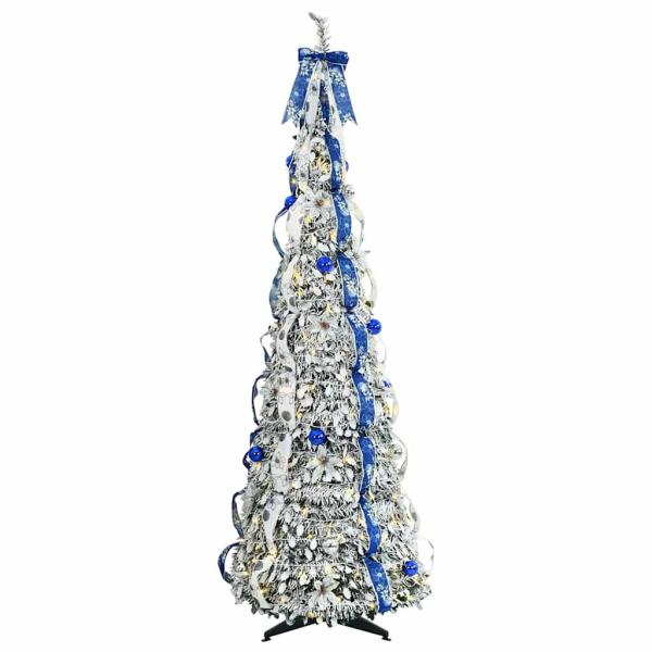 Künstlicher Weihnachtsbaum mit 150 LEDs Grün 180 cm PVC