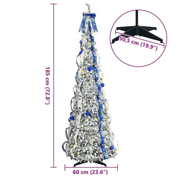 Künstlicher Weihnachtsbaum mit 150 LEDs Grün 180 cm PVC