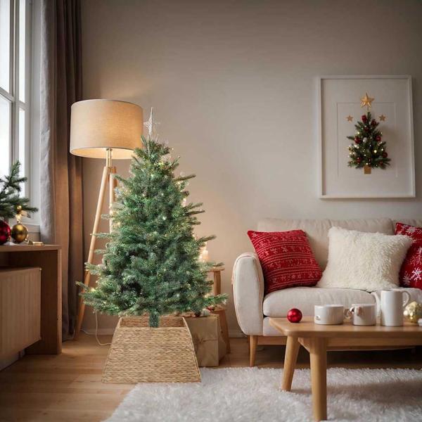 ARDEBO.de - Weihnachtsbaumkragen Braun 70 x 70 x 28 cm Wasserhyazinthe