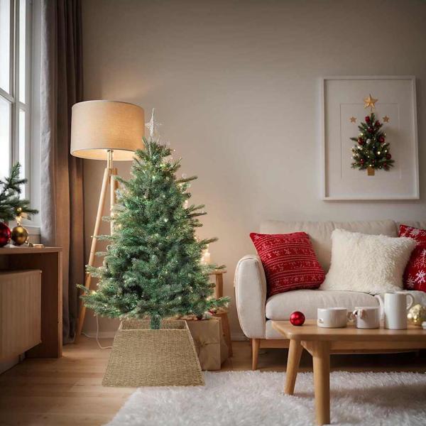 ARDEBO.de - Weihnachtsbaumkragen Braun 60 x 60 x 28 cm das Seegras