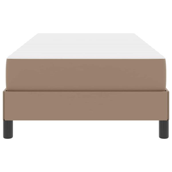 Bett mit Matratze Cappuccino 90 x 190 cm Kunstleder