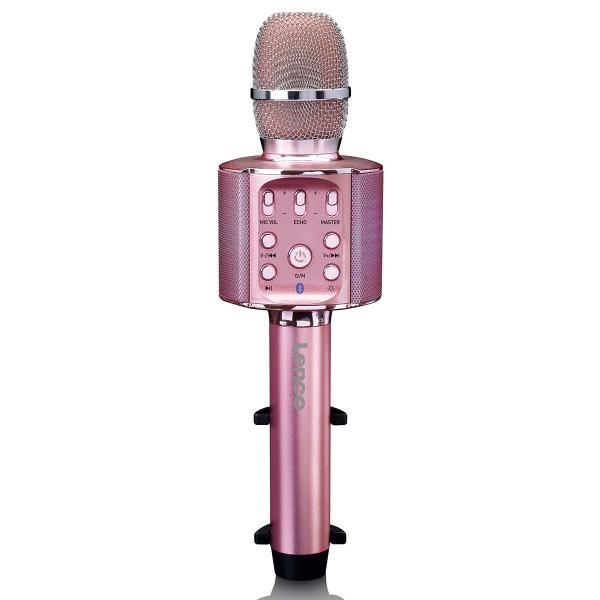 ARDEBO.de - Bluetooth® Karaoke-Mikrofon mit Lautsprecher und Beleuchtung Pink