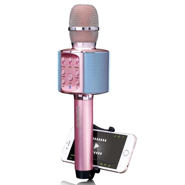Bluetooth® Karaoke-Mikrofon mit Lautsprecher und Beleuchtung Pink