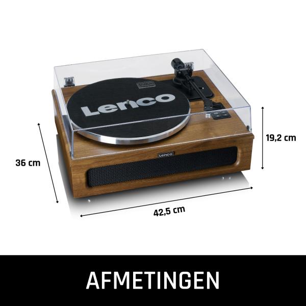 Plattenspieler mit 4 eingebauten Lautsprechern und Bluetooth-Empfang Wood