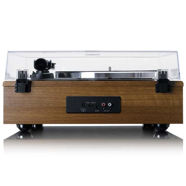 Plattenspieler mit 4 eingebauten Lautsprechern und Bluetooth-Empfang Wood