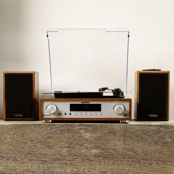 HiFi-Stereoanlage mit Plattenspieler, DAB+/FM-Radio und Bluetooth® Wood