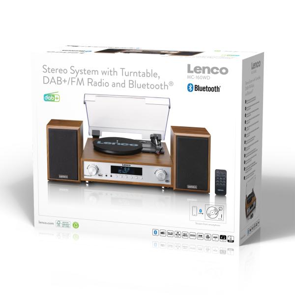 HiFi-Stereoanlage mit Plattenspieler, DAB+/FM-Radio und Bluetooth® Wood