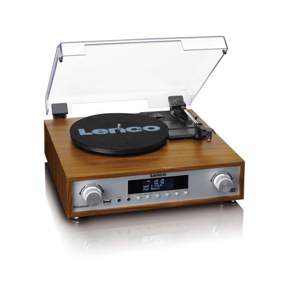 HiFi-Stereoanlage mit Plattenspieler, DAB+/FM-Radio und Bluetooth® Wood