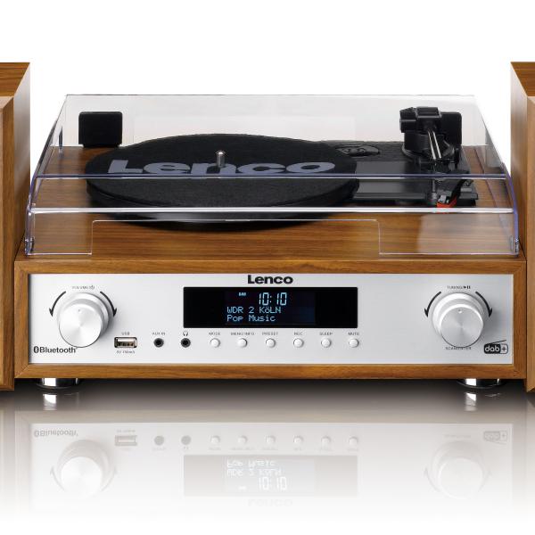 HiFi-Stereoanlage mit Plattenspieler, DAB+/FM-Radio und Bluetooth® Wood