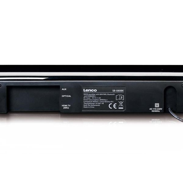 90cm Soundbar mit 80W RMS, Bluetooth, USB, integriertem Subwoofer und HDMI (ARC)