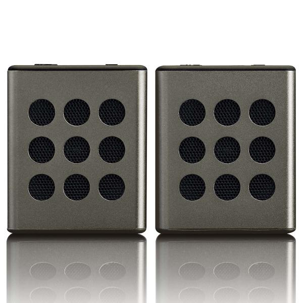 Bluetooth®-Stereo-Lautsprecherset mit 8 Stunden Spielzeit mit Zubehör Grau