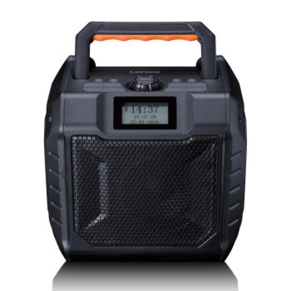 ARDEBO.de - Leistungsstarkes tragbares DAB+/FM-Radio für den Außenbereich mit Bluetooth® IPX5 wasserdicht Grau