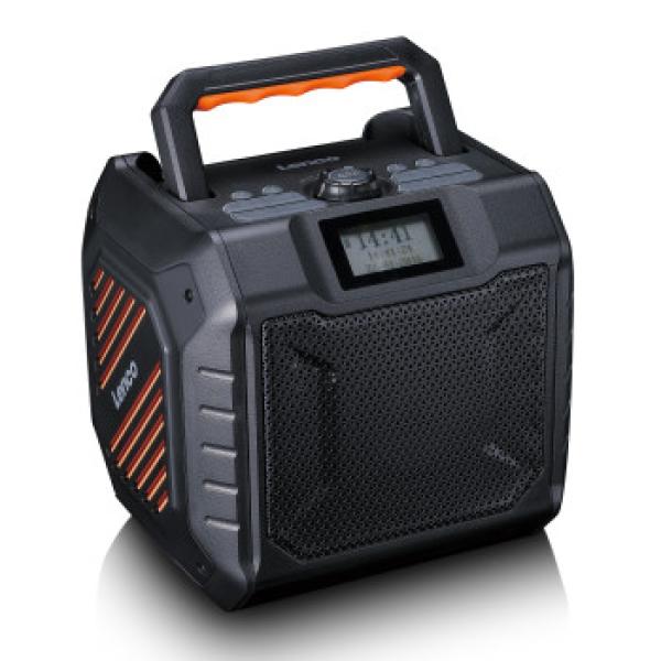 Leistungsstarkes tragbares DAB+/FM-Radio für den Außenbereich mit Bluetooth® IPX5 wasserdicht Grau